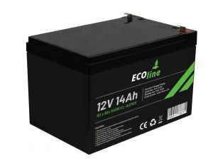 EcoLine - AGM 12V - 14AH VRLA Battery - 151 x 98x 94(98) - Deep Cycle Battery