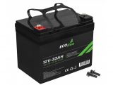 EcoLine - AGM 12V 33AH - 33000mAh VRLA Battery - 196 x 130 x 174 - Deep Cycle Battery